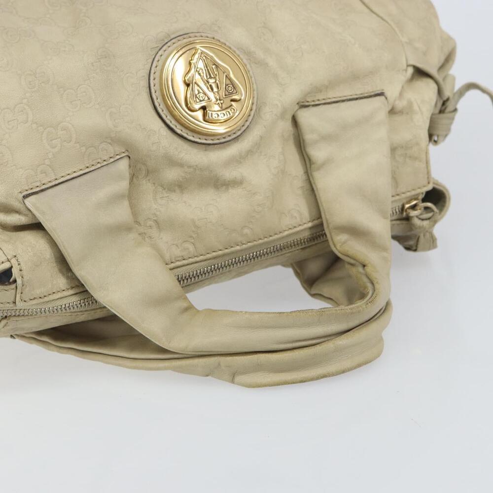 GUCCI GG Canvas Guccissima Histeria Bag Leather Ivory Gold 197020 Auth 159286 - Picture 7 of 16